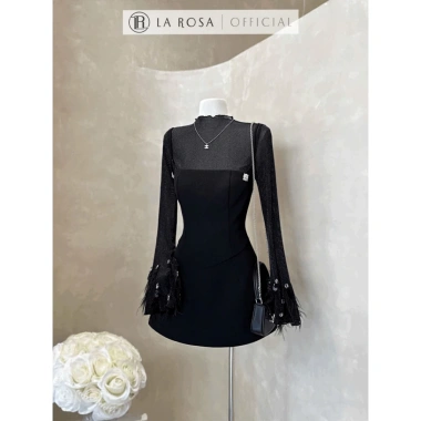 Yếm Dáng Chữ A Thanh La Rosa - Áo Thun Dài Tay Đính Lông, Đá Nổi Bật S966 800k 7