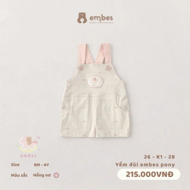Yếm Embes Kaki Ngực Túi Thêu Đẹp Cho Bé 8‑18kg – Quần Yếm Mềm, Giá Giảm 213.750₫ 6 Yếm Embes Kaki Ngực Túi Thêu Đẹp Cho Bé 8‑18kg – Quần Yếm Mềm, Giá Giảm 213.750₫ 6