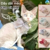 Yếm ngực mèo siêu nhẹ nơ to, thoáng khí, dây dắt 1m, điều chỉnh, chống trượt - thời trang mùa hè cho chó nhỏ và mèo con