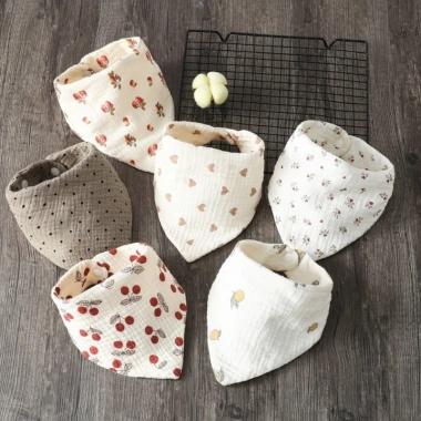 Yếm Sơ Sinh Muslin CUY Gạc 1 Bước Khóa Cổ Khăn - Giá ưu đãi 57.055đ 3