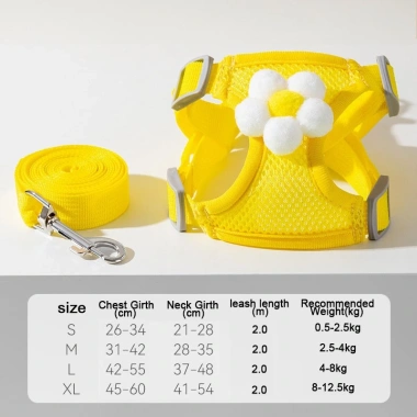 Yếm thú cưng chống tuột thoáng khí - Dành cho mèo & chó nhỏ, tặng dây 2m 9