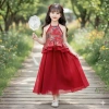 Yếm Trung Thu bé gái cổ yếm kim sa, váy tùng rộng buộc nơ lưng, size 10‑30kg, giảm giá 175.999₫ 5