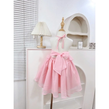 Yếm Trung Thu bé gái cổ yếm kim sa, váy tùng rộng buộc nơ lưng, size 10‑30kg, giảm giá 175.999₫ 8