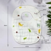 Yếm xô bé vuông 8 lớp cúc bấm chữ U trắng dày dặn siêu thấm hút 30x22cm Uni Baby 3