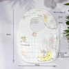 Yếm xô bé vuông 8 lớp cúc bấm chữ U trắng dày dặn siêu thấm hút 30x22cm Uni Baby 4