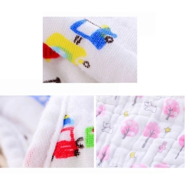 Yếm xô bé vuông 8 lớp cúc bấm chữ U trắng dày dặn siêu thấm hút 30x22cm Uni Baby 8
