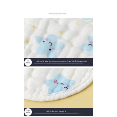 Yếm xô chữ U UniBaby 8 lớp cúc bấm 2 mặt, thoáng khí, thấm hút 30x22cm - 25.000đ 8
