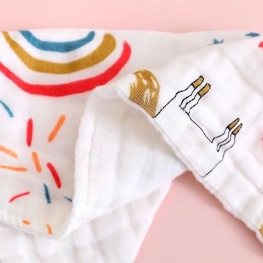 Yếm xô sữa tam giác 6 lớp 5 chiếc mềm mại, họa tiết xinh xắn - Uni Baby, giảm 65.000₫ 3