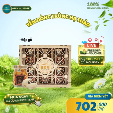 Yến Chưng Đông Trùng Hạ Thảo Kim Cương Vàng - Mát Da, Tăng Đề Kháng, 6 lọ 70ml - Giá ưu đãi 550.800₫