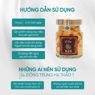 Yến Chưng Đông Trùng Hạ Thảo Kim Cương Vàng - Mát Da, Tăng Đề Kháng, 6 lọ 70ml - Giá ưu đãi 550.800₫