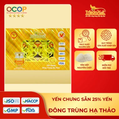 Yến Chưng Sẵn 25% Yến Sào Trí Sơn - Hộp 6 hũ Quà Tặng, Dinh Dưỡng Cao, An Toàn Truy Xuất Gốc, Giá Ưu Đãi 330k