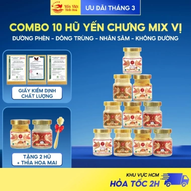 Yến Chưng Sẵn 35% 70ml Mix 4 Vị - Mua 30 Tặng 12, Quà Biếu Sức Khỏe, Giá Ưu Đãi 599k