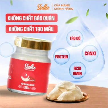 Yến Chưng Sẵn Táo Đỏ 35% - 6 Lọ 70ml Hộp Quà Tặng Salla Hỗ Trợ Sức Khỏe Giá Ưu Đãi 170k