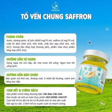 Yến Đảo Set Tổ Yến Sào Chưng Saffron Nhụy Hoa Nghệ Tây - Dinh dưỡng, Quà tặng 393.300 VND 4