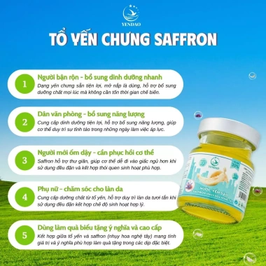Yến Đảo Set Tổ Yến Sào Chưng Saffron Nhụy Hoa Nghệ Tây - Dinh dưỡng, Quà tặng 393.300 VND 5