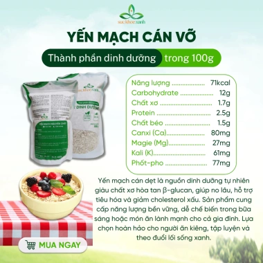 Yến Mạch Ăn Liền Chile Sức Khỏe Xanh Nguyên Chất Tự Nhiên Dinh Dưỡng Gia Đình Giá 29.000đ