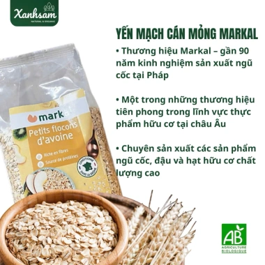 Yến Mạch Cám Mỡnh Hữu Cơ 500g Markal - EU Organic, Giá 120.750₫, Dinh Dưỡng