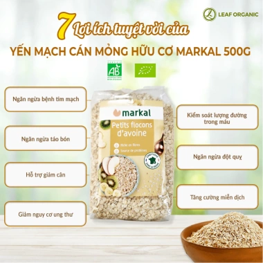 Yến mạch cán mỏng hữu cơ Markal 500g - Dinh dưỡng cao, giảm giá 107.730 VND 3 Yến mạch cán mỏng hữu cơ Markal 500g - Dinh dưỡng cao, giảm giá 107.730 VND 3