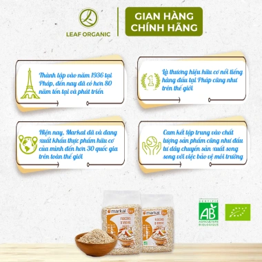 Yến mạch cán mỏng hữu cơ Markal 500g - Dinh dưỡng cao, giảm giá 107.730 VND 5 Yến mạch cán mỏng hữu cơ Markal 500g - Dinh dưỡng cao, giảm giá 107.730 VND 5