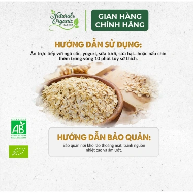 Yến Mạch Cán Mỏng Hữu Cơ Markal 500g - Tốt Tim Mạch, Ổn Định Đường Huyết Natural Market