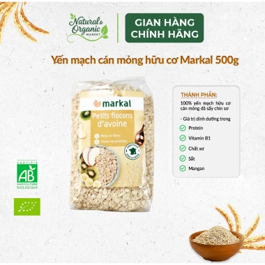 Yến Mạch Cán Mỏng Hữu Cơ Markal 500g - Tốt Tim Mạch, Ổn Định Đường Huyết Natural Market 7 Yến Mạch Cán Mỏng Hữu Cơ Markal 500g - Tốt Tim Mạch, Ổn Định Đường Huyết Natural Market 7