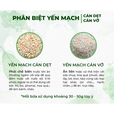 Yến mạch giảm cân ăn kiêng 500g tươi nguyên chất Đức - Tiện lợi, giá chỉ 30.000₫