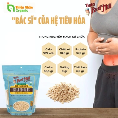 Yến mạch hữu cơ Bobs Red Mill 454g - Cán vừa, giá chỉ 75.000, giảm mạnh 3