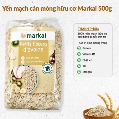 Yến mạch hữu cơ Markal cán mỏng - Ăn kiêng giảm cân, giảm cholesterol, thực dưỡng