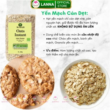Yến mạch hữu cơ Nutrition Oats Instant 500g - Nguyên chất, ăn kiêng, giảm cân