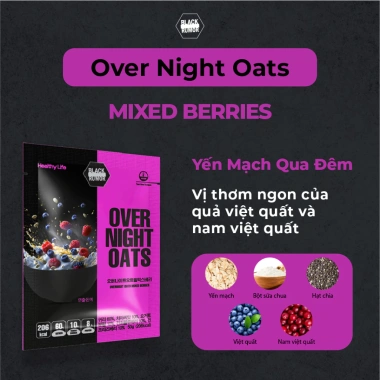 Yến Mạch Qua Đêm Ăn Kiêng Giảm Cân Mix Sẵn Tiện Lợi BLACK RUMOR 50g Giá 45k