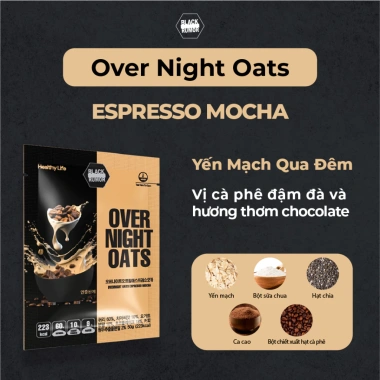 Yến Mạch Qua Đêm Ăn Kiêng Giảm Cân Mix Sẵn Tiện Lợi BLACK RUMOR 50g Giá 45k