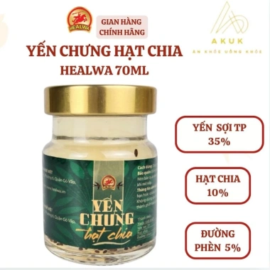 Yến Mix 5 Vị 70ml Táo Đỏ, Hạt Sen, Hạt Chia, Sâm Canada, Đông Trùng Không Đường Tặng 5 Lựu Đỏ