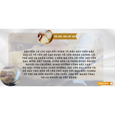Yến Sào 30gr Tinh Chế Sợi Dài, Tặng Lọ Chưng + Nguyên Liệu Cung Đình, Giá 1.050.000đ 3