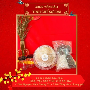 Yến Sào 30gr Tinh Chế Sợi Dài, Tặng Lọ Chưng + Nguyên Liệu Cung Đình, Giá 1.050.000đ 10