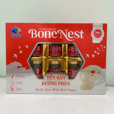 Yến Sào Bonenest Cao Cấp Đường Phèn 70ml - Hộp 6 lọ 20% Yến - Giá ưu đãi 220.000₫