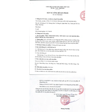 Yến sào cao cấp Khánh Hòa Sâm Yến ROYAL và Đông Trùng Hạ Thảo - Dành cho người tiểu đường G30 G34, giá 350.000