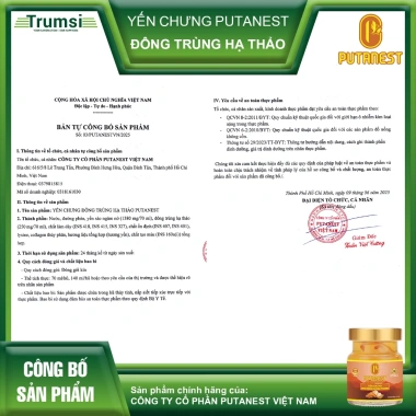 Yến Sào Cao Cấp Putanest 70ml - Quà Tặng Đông Trùng Hạ Thảo, Đẹp Da, Tăng Đề Kháng, Giá 290k 8