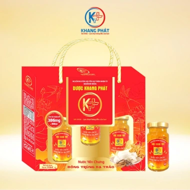Yến Sào Đông Trùng Hạ Thảo 386mg Khang Phát 150ml x5 Quà Biếu Sức Khỏe 210k Yến Sào Đông Trùng Hạ Thảo 386mg Khang Phát 150ml x5 Quà Biếu Sức Khỏe 210k