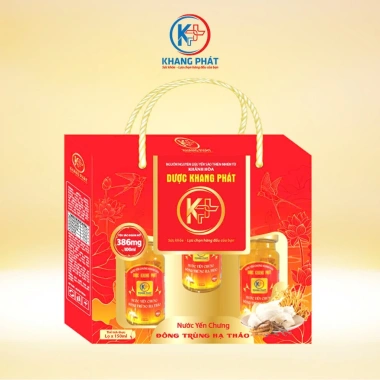 Yến Sào Đông Trùng Hạ Thảo 386mg Khang Phát 150ml x5 Quà Biếu Sức Khỏe 210k