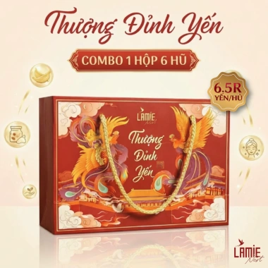 Yến sào Nha Trang Lamie hũ chưng sẵn 6 hũ đủ vị - Thượng đỉnh yến, quà Tết giá ưu đãi 280k