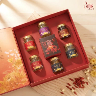 Yến sào Nha Trang Lamie hũ chưng sẵn 6 hũ đủ vị - Thượng đỉnh yến, quà Tết giá ưu đãi 280k 6 Yến sào Nha Trang Lamie hũ chưng sẵn 6 hũ đủ vị - Thượng đỉnh yến, quà Tết giá ưu đãi 280k 6