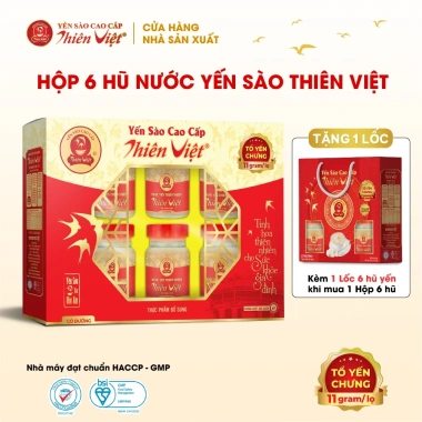 Yến Sào Thiên Việt Cao Cấp 15% - Hộp 6 Hũ 70ml, Giảm Giá 235k, Tặng 1 Lốc 6 Hũ