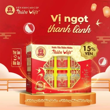 Yến Sào Thiên Việt Cao Cấp 15% - Hộp 6 Hũ 70ml, Giảm Giá 235k, Tặng 1 Lốc 6 Hũ 4 Yến Sào Thiên Việt Cao Cấp 15% - Hộp 6 Hũ 70ml, Giảm Giá 235k, Tặng 1 Lốc 6 Hũ 4