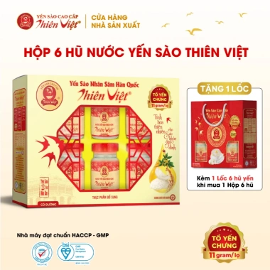 Yến Sào Thiên Việt Cao Cấp 15% - Hộp 6 Hũ 70ml, Giảm Giá 235k, Tặng 1 Lốc 6 Hũ