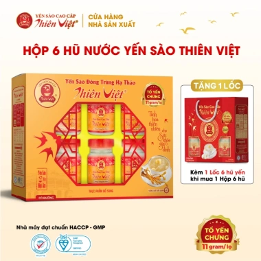 Yến Sào Thiên Việt Cao Cấp 15% - Hộp 6 Hũ 70ml, Giảm Giá 235k, Tặng 1 Lốc 6 Hũ 8 Yến Sào Thiên Việt Cao Cấp 15% - Hộp 6 Hũ 70ml, Giảm Giá 235k, Tặng 1 Lốc 6 Hũ 8