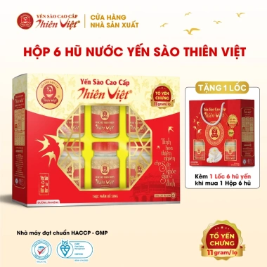 Yến Sào Thiên Việt Cao Cấp 15% - Hộp 6 Hũ 70ml, Giảm Giá 235k, Tặng 1 Lốc 6 Hũ
