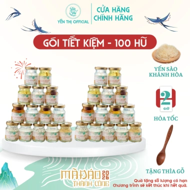 Yến Thị Gói Tiết Kiệm 100 Hũ 70ml - Tổ Yến Sào Khánh Hòa Chưng Sẵn, Giá Ưu Đãi 6,5 Triệu (Không Hộp Quà)