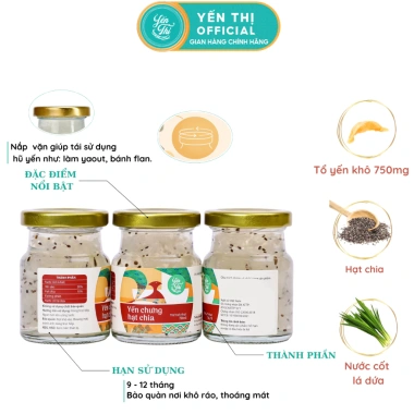 Yến Thị Gói Tiết Kiệm 100 Hũ 70ml - Tổ Yến Sào Khánh Hòa Chưng Sẵn, Giá Ưu Đãi 6,5 Triệu (Không Hộp Quà)