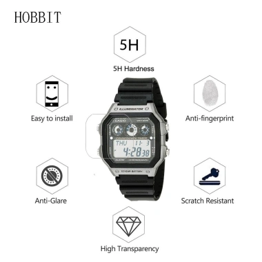 YIFILM Set 3 miếng dán bảo vệ mặt đồng hồ Casio AE1.300WH, AE1.200WH Chống nổ, giá chỉ 54.911₫