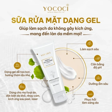 Yococi Perfect Gel Cleanser 100g - Sữa rửa mặt nhẹ, ngừa mụn da dầu, chỉ 165k